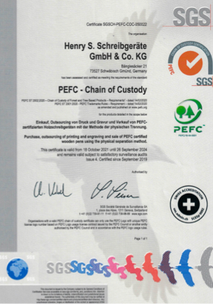 Zertifikat PEFC